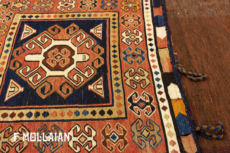 Antique Caucasian Saddle-Bag Kilim Rug (127x52 cm)